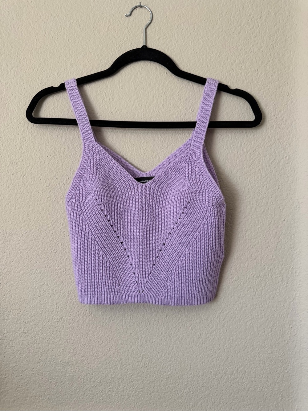 Vero Moda Lilac Knit V‑Neck Cropped Tank